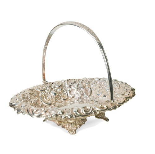 Lot 388 - A Victorian silver swing handled fruit basket