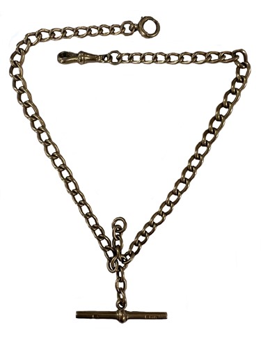 Lot 338 - An early 20th century 9ct gold 'Albert' watch chain