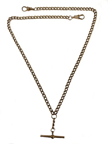 Lot 336 - A modern 9ct gold 'Albert' watch chain