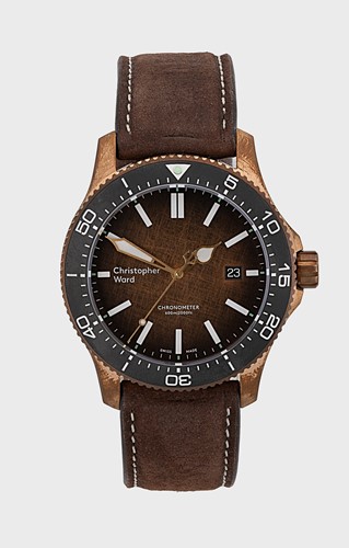 Lot 451 - Christopher Ward - A bronze alloy limited edition 'C60 Trident Bronze Ombré'  wristwatch