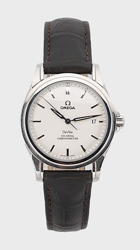 Lot 398 - Omega - A steel 'de Ville Co-Axial' wristwatch