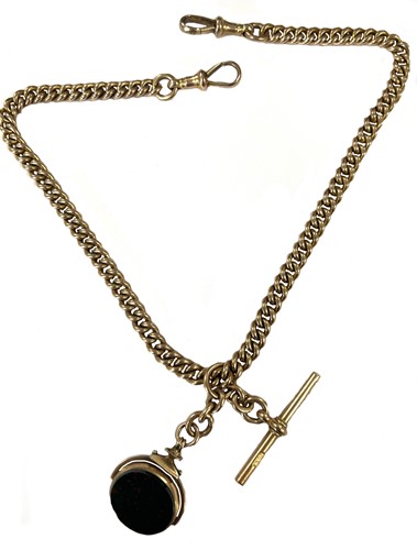 Lot 337 - An early 20th century 'Albert' watch chain with attached fob