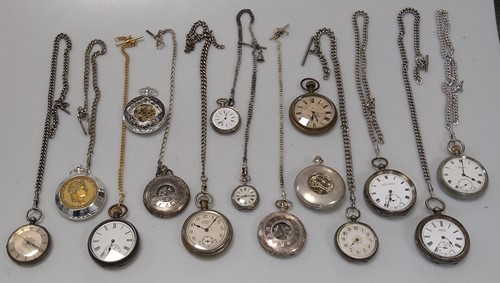 Lot 297 - A collection of 15 pocket watches, some with...