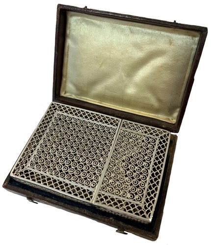 Lot 291 - A 19th century Indian metalwares silver card case