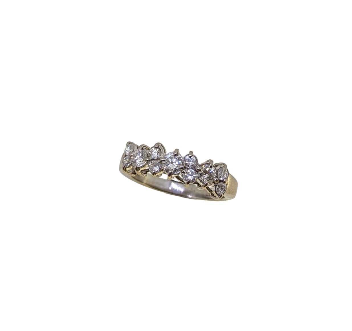 Lot 129 - A half hoop style diamond ring