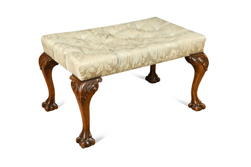 Lot 477 - A George II style walnut stool, circa 1900