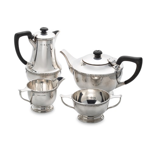 Lot 431 - An Elizabeth II silver four-piece tea set, mark of A.E. Jones