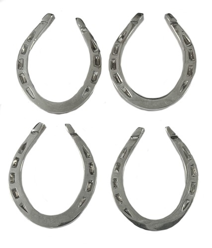 Lot 293 - A set of four 20th century cast silver novelty napkin rings