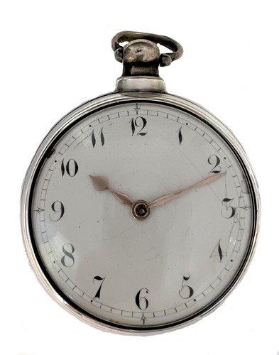 Lot 171 - Robert Bartliff, Malton - An early 19th century Sterling silver pair cased pocket watch