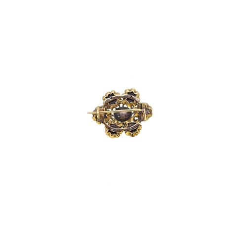 Lot 2 - A 19th century diamond ring, together with a paste brooch and a pair of ear pendants