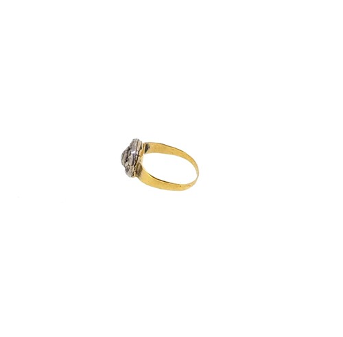 Lot 2 - A 19th century diamond ring, together with a paste brooch and a pair of ear pendants