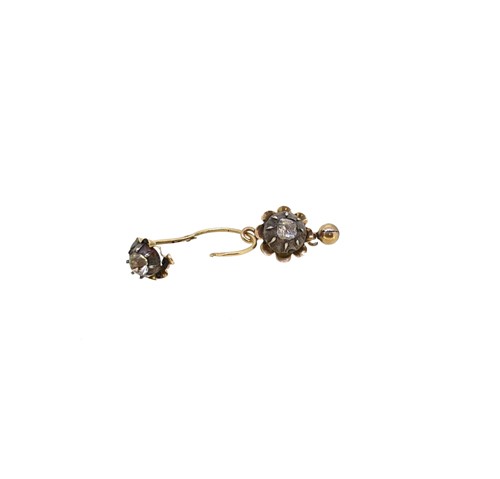Lot 2 - A 19th century diamond ring, together with a paste brooch and a pair of ear pendants