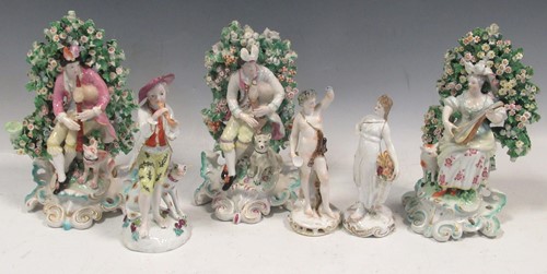 Lot 4 - A Derby porcelain model of a shepherd, circa...