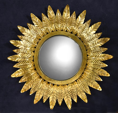 Lot 431 - A vintage gilt metal sunburst mirror
