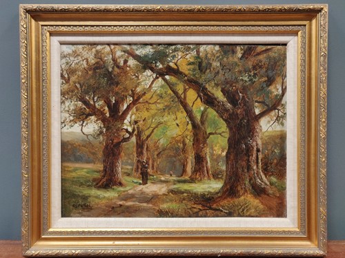 Lot 201 - C Turner, 19th century, wooded landscape with...
