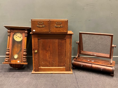 Lot 344 - A mahogany toilet mirror, Vienna type wall...