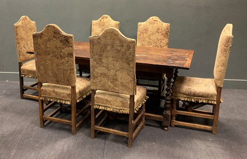 Lot 387 - A 17th century and later oak refectory table...