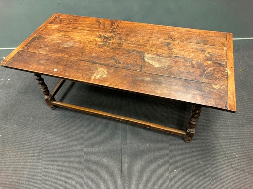 Lot 268 - A 17th century and later oak refectory table...