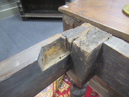 Lot 268 - A 17th century and later oak refectory table...