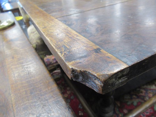 Lot 268 - A 17th century and later oak refectory table...