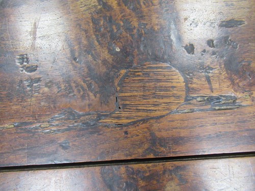Lot 268 - A 17th century and later oak refectory table...