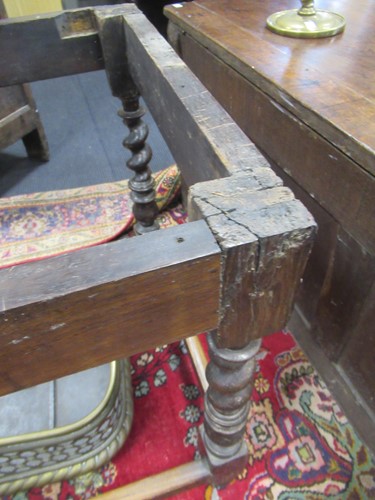 Lot 268 - A 17th century and later oak refectory table...