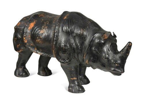 Lot 147 - After Dimitri Omersa, a leather clad model of a rhinoceros