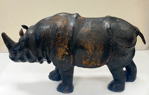 Lot 147 - After Dimitri Omersa, a leather clad model of a rhinoceros