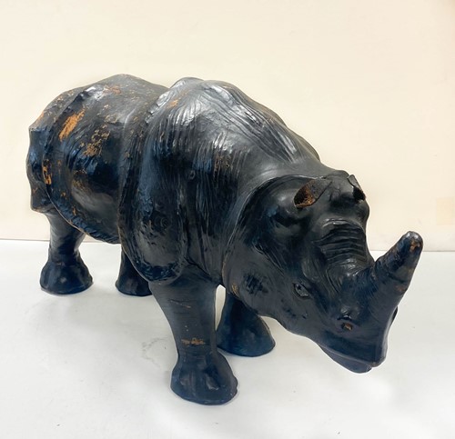 Lot 147 - After Dimitri Omersa, a leather clad model of a rhinoceros