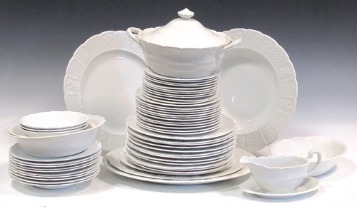 Lot 64 - Royal Cauldon 'Bristol Garden' white dinner...