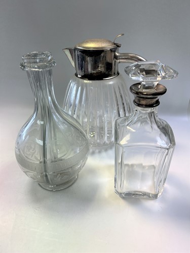 Lot 86 - A French metalwares silver mounted cut glass...