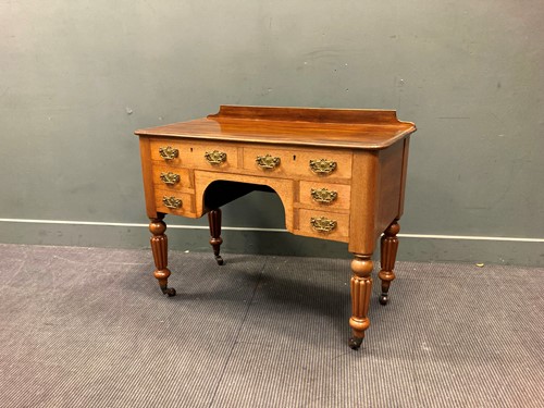 Lot 377 - A mahogany dressing table with a raised...
