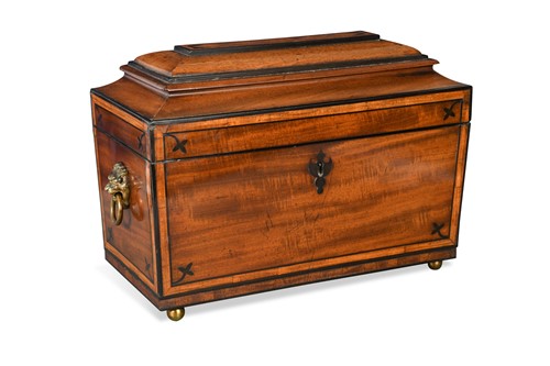 Lot 488 - A George III mahogany tea caddy