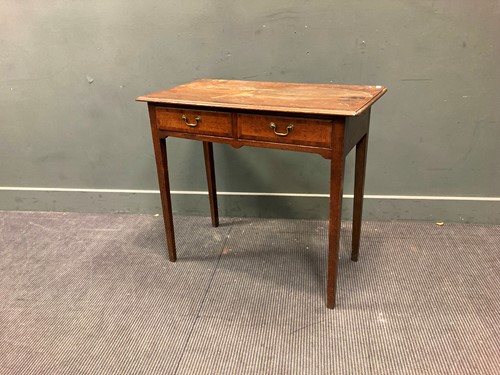 Lot 368 - A George III oak and crossbanded two drawer...