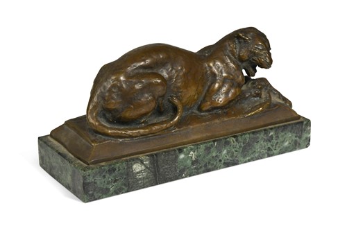 Lot 71 - Maurice Ostrzesz de Lysniewski, a patinated bronze model of a panther