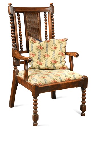 Lot 334 - A provincial yew wood armchair, 19th century