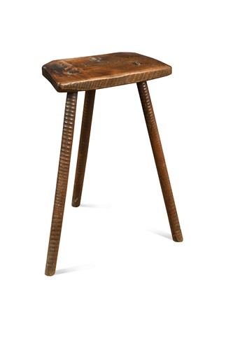 Lot 366 - A provincial elm seated stool, 19th century