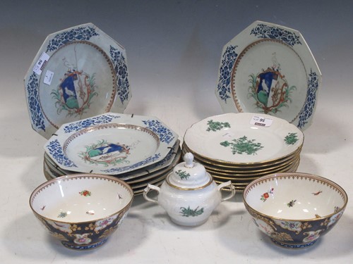 Lot 56 - A set of eight octagonal and circular armorial...