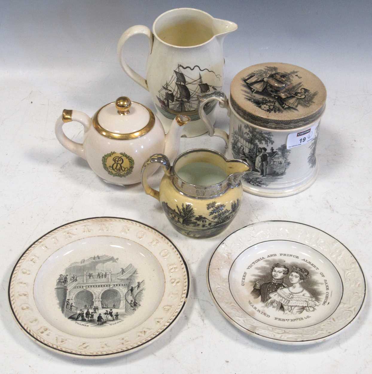 Lot 19 - Various ceramics to include a Regency back...
