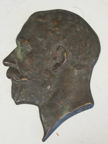 Lot 47 - A relief bronze plaque of George V facing to...
