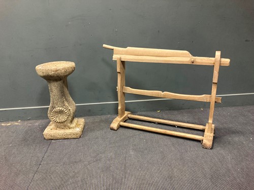 Lot 547 - A reconstituted stone bird bath, 65 x 32cm and...