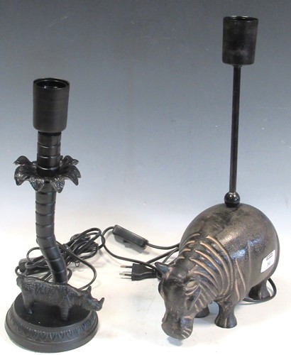 Lot 54 - Two contemporary lamps one modelled as a hippo,...