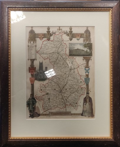Lot 252 - Map of Cambridgeshire, after Thomas Moule, framed
