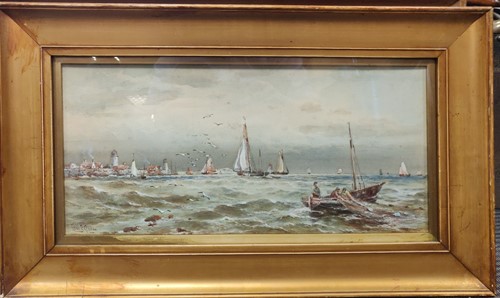 Lot 293 - A pair of maritime watercolours signed lower...