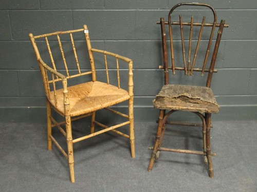 Lot 440 - An early 20th century faux bamboo painted...
