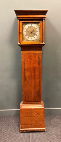 Lot 358 - A late George III oak long case clock, with 30...