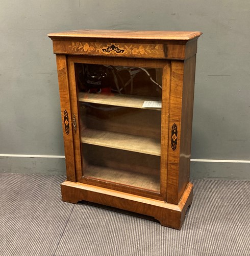 Lot 352 - A Victorian inlaid walnut pier cabinet, 102 x...