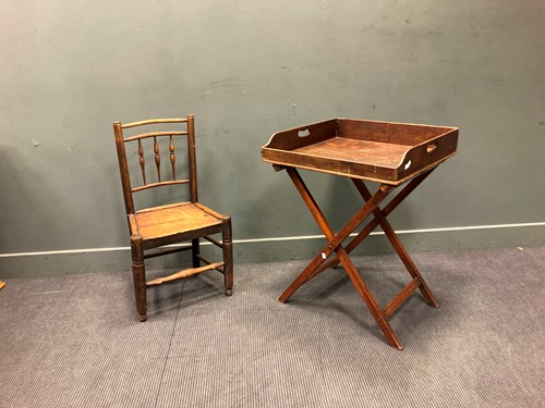 Lot 354 - A 19th century mahogany butlers tray on later...