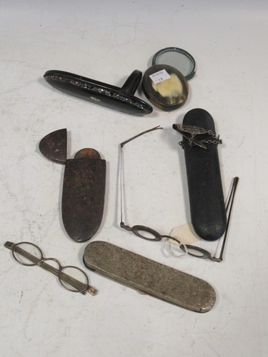 Lot 116A - A pair of Georgian steel frame spectacles, a...