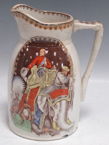 Lot 20 - Victorian pottery jug - 1875 Visit to India by...